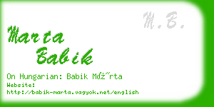 marta babik business card